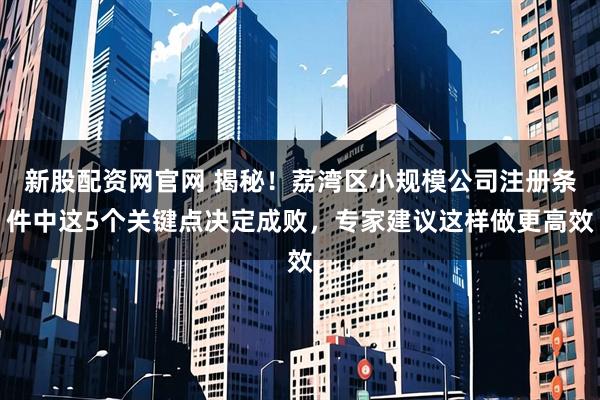 新股配资网官网 揭秘！荔湾区小规模公司注册条件中这5个关键点决定成败，专家建议这样做更高效